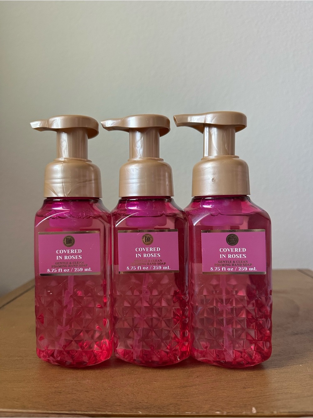 X3 Bath & Body Works Covered in Roses Gentle Foaming Hand Soaps NEW